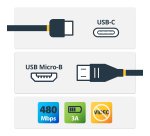 StarTech.com Câble USB-C vers Micro USB-B de 2m, Câble de Transfert de Données, USB 2.0, USB C vers Micro-B