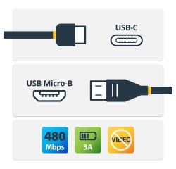 StarTech.com USB-C to Micro-B Cable - M/M - 2 m (6 ft.) - USB 2.0