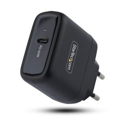 StarTech.com USB-C Laptop-Ladegerät 65W, Kompaktes GaN-Wandladegerät Für Dell, XPS, HP ProBook, MacBook Pro, Surface Pro, Schwarz