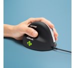 R-Go Tools Souris Ergonomique R-Go HE Break avec logiciel de pause, gaucher, grand (longueur de la main > 185 mm), filaire, noir