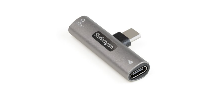 StarTech.com USB-C-Audio- und Ladeadapter - USB-C Audioadapter mit USB-C-Audio-Kopfhörer-/Headset-Anschluss und 60W USB-Typ-C Power-Delivery-Pass-Through-Ladegerät - für USB-C-Telefon/Tablet/Laptop