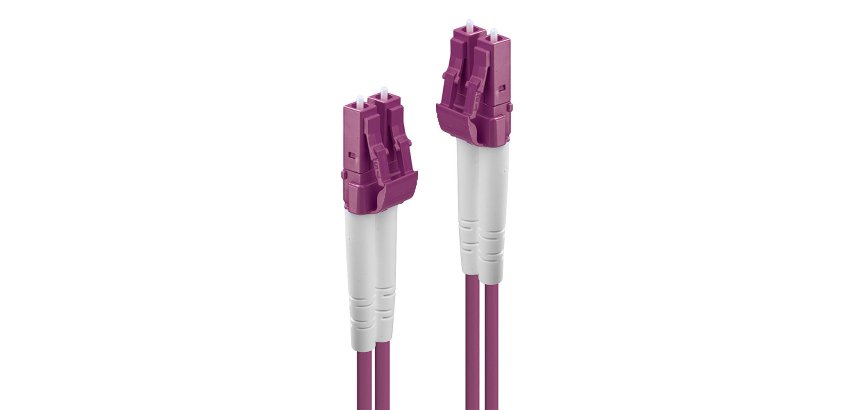 Cable de fibra optica 3 m LC OM4 Rosa Lindy 46342