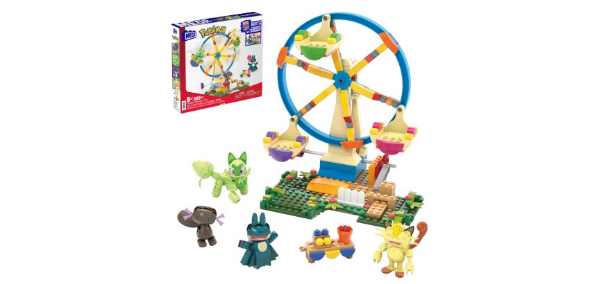 MEGA Pokémon Ferris Wheel Fun Building Toy Kit, with 4 Action Figures (393 Pieces) for Kids