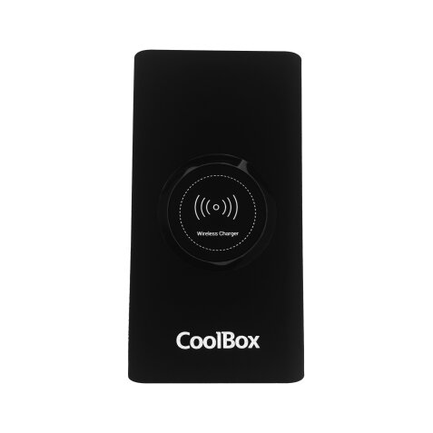 CoolBox COO-PB08KW-BK batería externa Polímero de litio 8000 mAh Cargador inalámbrico Negro