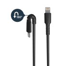 StarTech.com Premium USB-A naar Lightning Kabel 1m Zwart - USB Type A naar Lightning Charge & Sync Oplaadkabel - Verstevigd met Aramide Veze