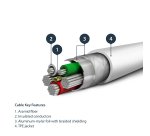 Cable USB-A a Lightning resistente de 2 m de StarTech.com, color blanco