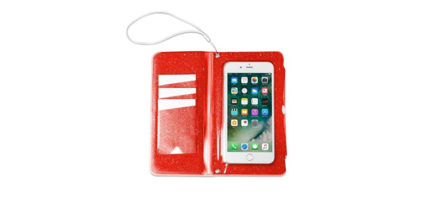 Celly SPLASHWALL18OR mobile phone case 15.8 cm (6.2") Wallet case Red