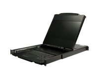 StarTech.com Console KVM à Montage en Rack à Deux Rails HD 1080p - Switch/Console KVM HD VGA à Port Unique - Écran LCD à Montage en Rack/Console Montée en Rack - Tiroir de Rack Serveur - Clavier QWERTY