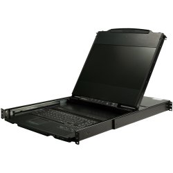 StarTech.com Console KVM à Montage en Rack à Deux Rails HD 1080p - Switch/Console KVM HD VGA à Port Unique - Écran LCD à Montage en Rack/Console Montée en Rack - Tiroir de Rack Serveur