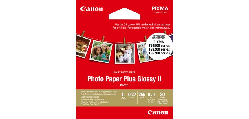 Canon Papier photo glacé Extra II PP-201 8,8 × 8,8 cm - 20 feuilles