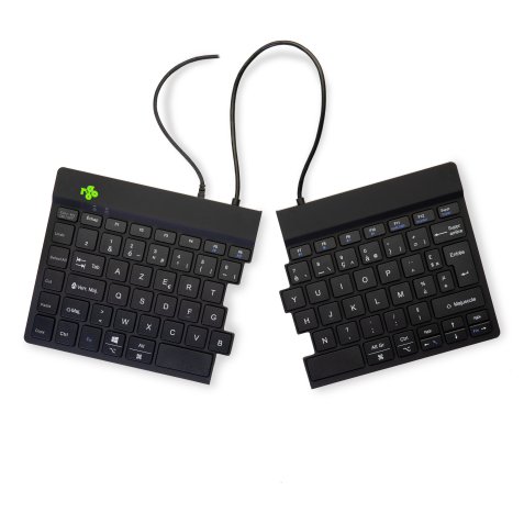 R-Go Tools Clavier ergonomique R-Go Split Break v2 avec logiciel de pause, clavier ergonomique divisé, AZERTY (FR), Filaire, noir