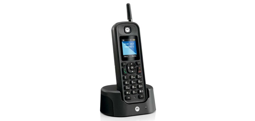 Teléfono inalámbrico Motorola O201, Teléfono DECT, Altavoz, 200 entradas, Identificador de llamadas, Negro