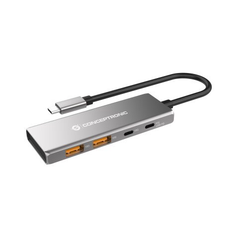 Conceptronic HUBBIES15G hub de interfaz USB 3.2 Gen 2 (3.1 Gen 2) Type-C 10000 Mbit/s Gris