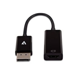 V7 Adattatore video nero da DisplayPort maschio a HDMI femmina slim