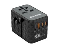 Verbatim UTA-05 65W GaN III Universal Travel Adapter with 2 x USB-C PD & QC 4+ & 2 x USB-A ports