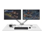 StarTech.com Bras de Bureau à Double Écrans avec USB et Audio, Support de Bureau VESA pour Écrans jusqu'à 32" (8kg), Bras Ergonomique pour Double Écrans à Mouvement Complet - Argent