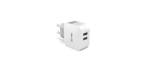 Celly TC2USBTURBO cargador de dispositivo móvil Smartphone, Tableta Blanco Corriente alterna Interior