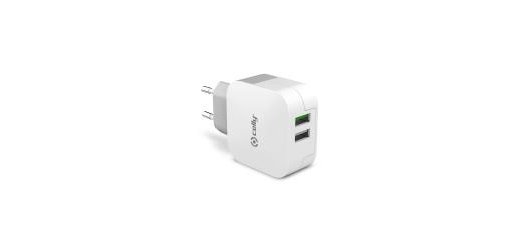 Celly TC2USBTURBO cargador de dispositivo móvil Smartphone, Tableta Blanco Corriente alterna Interior