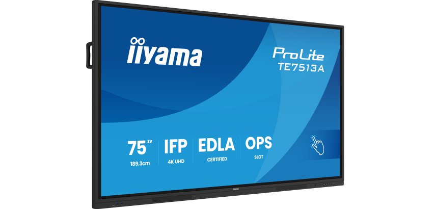 iiyama TE7513A-B2AG Écran d'affichage dynamique Écran plat interactif 190,5 cm (75") Wifi 500 cd/m² 4K Ultra HD Noir Écran tactile Intégré dans le processeur Android 24/7