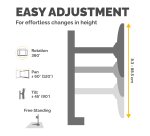 Fellowes Seasa Dual Stacking Monitor Arm - Freestanding Monitor Mount for 8KG 32 inch Screens - Ergonomic Adjustable Monitor Arm - Tilt 45° Pan 120° Rotation 360°, VESA 75 x 75/100 x 100 - Black