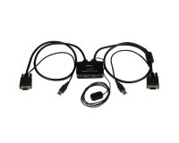 StarTech.com Switch KVM USB VGA à 2 ports - Commutateur KVM alimenté par USB avec câbles et commutateur à distance
