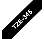 Brother TZE-345 nastro per etichettatrice Bianco su nero