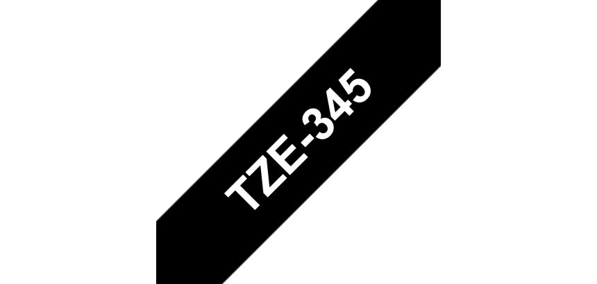 Brother TZE-345 nastro per etichettatrice Bianco su nero