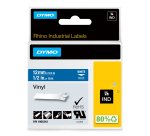 DYMO Rhino Industrial Vinyl Labels | 12 mm x 5.5m | White Print on Blue | Self-Adhesive | for LabelManager & Rhino Label Makers