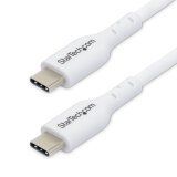 StarTech.com Câble de Charge USB-C de 3m, Charge et Synchronisation, 60W (3A) PD, Câble de Charge USB 2.0 pour Ordinateur Portable, Gaine TPE - Cordon de Charge USB C Blanc