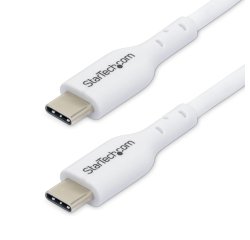 StarTech.com Câble de Charge USB-C de 3m, Charge et Synchronisation, 60W (3A) PD, Câble de Charge USB 2.0 pour Ordinateur Portable, Gaine TPE - Cordon de Charge USB C Blanc