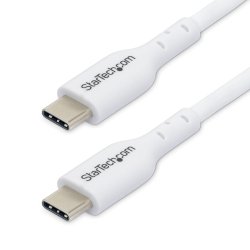 StarTech.com Cable de Carga USB-C Blanco de 2m - Cable UCB Tipo C de Carga para Ordenador Portátil - PD de 60W 3A - Cable de Transferencia de Datos USB 2.0 - Macho a Macho