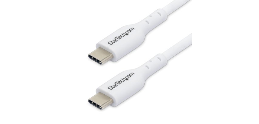StarTech.com Câble de Charge USB-C de 2m, Charge et Synchronisation, 60W (3A) PD, Câble de Charge USB 2.0 pour Ordinateur Portable - Cordon de Charge USB C Blanc