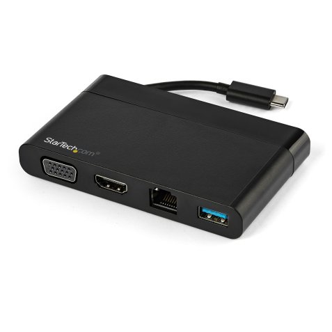 StarTech.com Adaptateur Multiport USB-C avec HDMI, VGA, Gigabit Ethernet & USB 3.0 - Mini Dock USB-C vers 4K HDMI ou 1080p VGA - Station d'Accueil pour PC/Ordinateur Portable USB-C