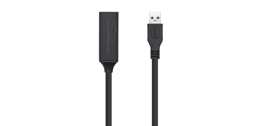 AISENS Cable USB 3.0 Prolongador Con Amplificador, Tipo A/M-A/H, Negro, 5.0m