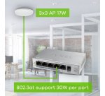 Zyxel GS1005HP Non-géré Gigabit Ethernet (10/100/1000) Connexion Ethernet, supportant l'alimentation via ce port (PoE) Argent
