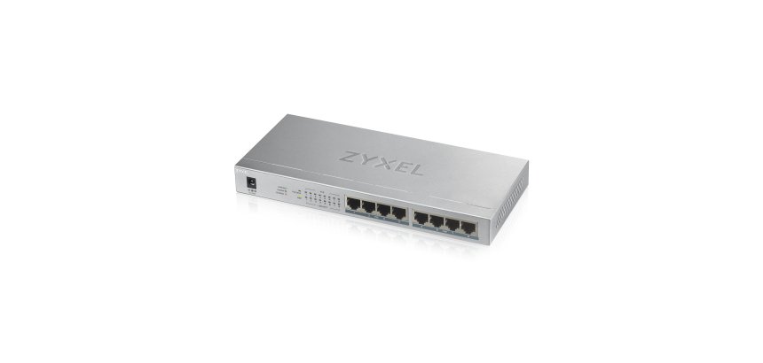 Zyxel GS1008HP Non-géré Gigabit Ethernet (10/100/1000) Connexion Ethernet, supportant l'alimentation via ce port (PoE) Gris