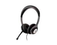 V7 HU521-2EP auricular y casco Auriculares Alámbrico Diadema Oficina/Centro de llamadas Negro, Plata