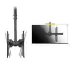 StarTech.com Zweifache Deckenhalterung für Fernsehgeräte(32"-75") - Rücken an Rücken, Hochbelastbare, Bildschirmhalterung mit Teleskopstab (106 bis 156 cm) - Neigbar/Schwenkbar/Drehbar