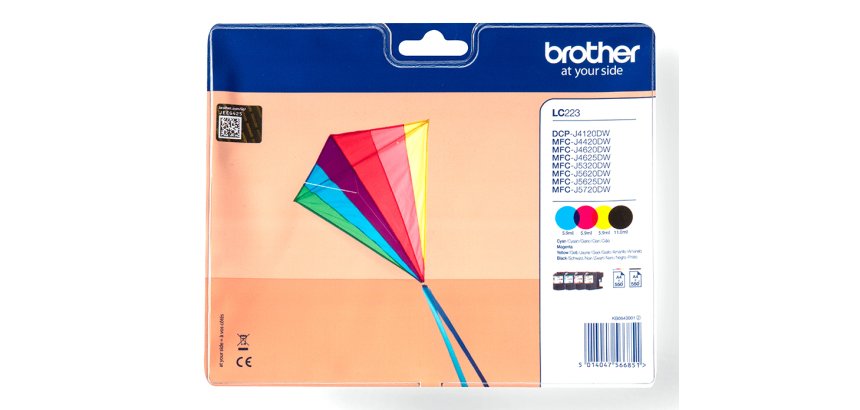Brother LC-223 / LC223VALBP Pack negro+colores Cartucho original de capacidad estándar (550 páginas)