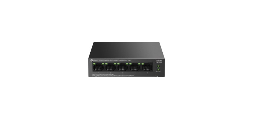 TP-Link LiteWave LS105GP commutateur réseau Non-géré Gigabit Ethernet (10/100/1000) Connexion Ethernet, supportant l'alimentation via ce port (PoE) Noir