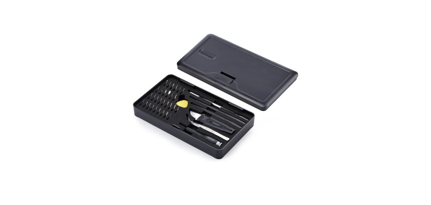 StarTech.com Kit de Réparation Informatique 40 pièces pour Ordinateur Portable/PC/Téléphone, Jeu de Tournevis de Précision 30-Bit, Couvercle Amovible avec Tampon Magnétique, Outils de Préhension