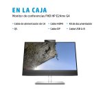 Monitor de videoconferencia HP E24mv G4 pantalla para PC 60,5 cm (23.8") 1920 x 1080 Pixeles Full HD Negro, Plata
