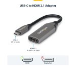 StarTech.com USB-C to HDMI Adapter, 8K 60Hz / 4K 120Hz, Thunderbolt / USB4 Compatible, USB C to HDMI 2.1 Converter, HDR10+, 7.9in (20cm) Cable