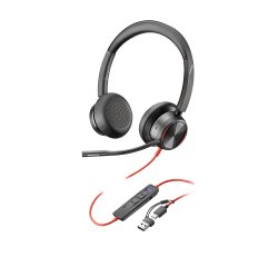 HP Poly Blackwire 8225 Stereo Microsoft Teams Certified USB-C Headset +USB-C/A Adapter