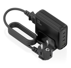 AISENS Cargador Sobremesa GaN 140W, 3x USB-C PD3.1 QC4.0 QC5.0, 1x USB-A QC3.0, Negro