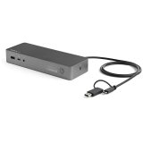 StarTech.com Station d'Accueil Universelle pour Ordinateur Portable, Station d'Accueil Hybride USB-C & USB-A, Dual 4K DP & HDMI, 100W PD, Mac / Windows / Chrome OS, 4x USB 5Gbps Hub, GbE