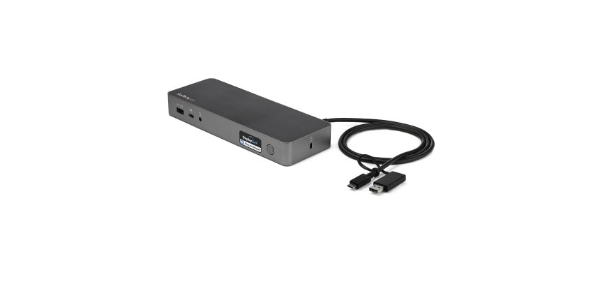 StarTech.com Station d'Accueil Universelle pour Ordinateur Portable, Station d'Accueil Hybride USB-C & USB-A, Dual 4K DP & HDMI, 60W PD, Mac / Windows / Chrome OS, 4x USB 5Gbps Hub, GbE