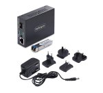 StarTech.com Convertisseur de Média Gigabit Ethernet Cuivre vers Fibre Optique, SM LC, 20 km, 10/100/1000 Mbps, RJ45 vers LC, Entièrement Métallique, Trames Jumbo 9K, Conforme TAA