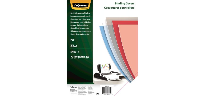 Fellowes 53764 cartellina A3 PVC Trasparente 100 pz
