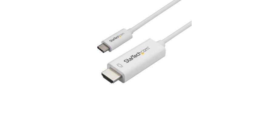 StarTech.com Adaptateur USB-C vers HDMI de 1m - Câble Vidéo USB Type C vers HDMI 2.0 - 4K60Hz - Compatible Thunderbolt 3 - Convertisseur USB-C à HDMI - DP 1.2 Alt Mode HBR2 - Blanc